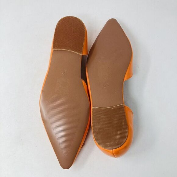 ASOS Legendary Pointed Ballet Flats Patent Orange Spring Summer Shoes US 9 - Picture 10 of 13